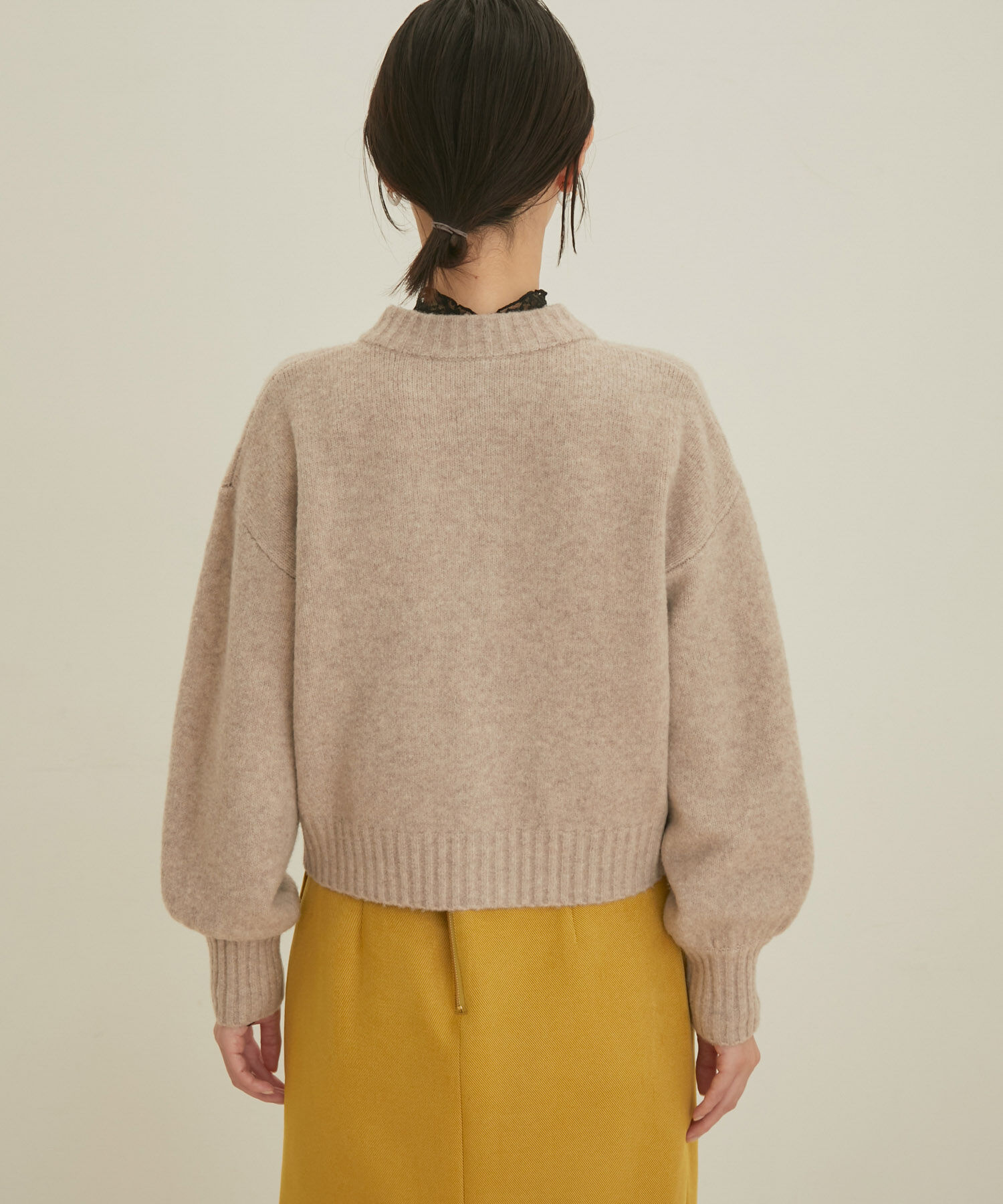 VIS「【洗える】レトロ釦ボリュームスリーブカーディガン」|カーディガン|