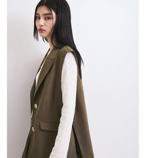 VIS「【セットアップ対応】サイド深スリットジレベスト」|ベスト・ジレ|