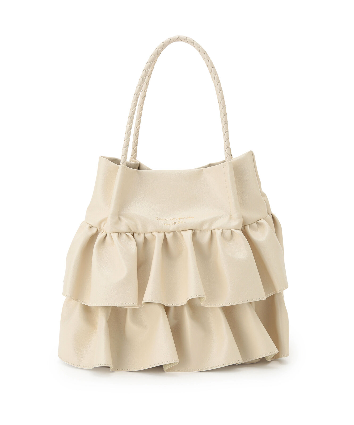 ROPE PICNIC PASSAGE「ダブルフリルメッシュハンドルミドルトートバッグ」|トートバッグ|