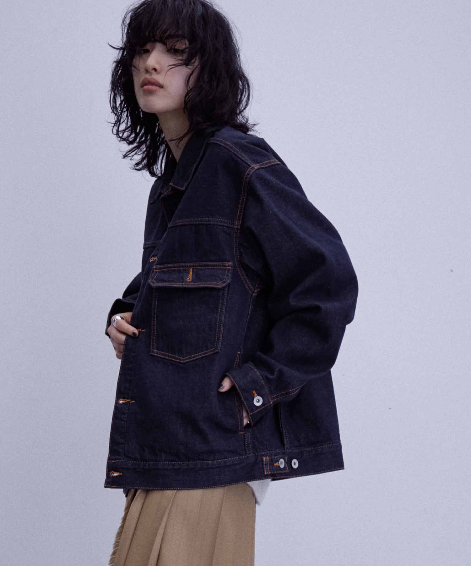 ADAM ET ROPE'「【コットンUSA】ビックシルエット デニムジャケット / セットアップ対応 / ユニセックス」|デニムジャケット|