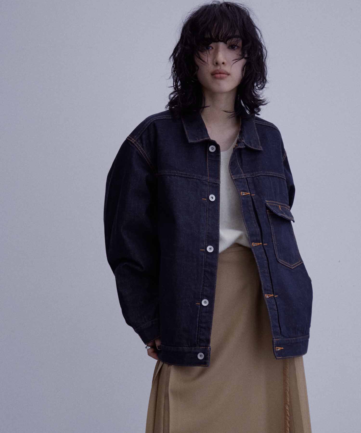 ADAM ET ROPE'「【コットンUSA】ビックシルエット デニムジャケット / セットアップ対応 / ユニセックス」|デニムジャケット|