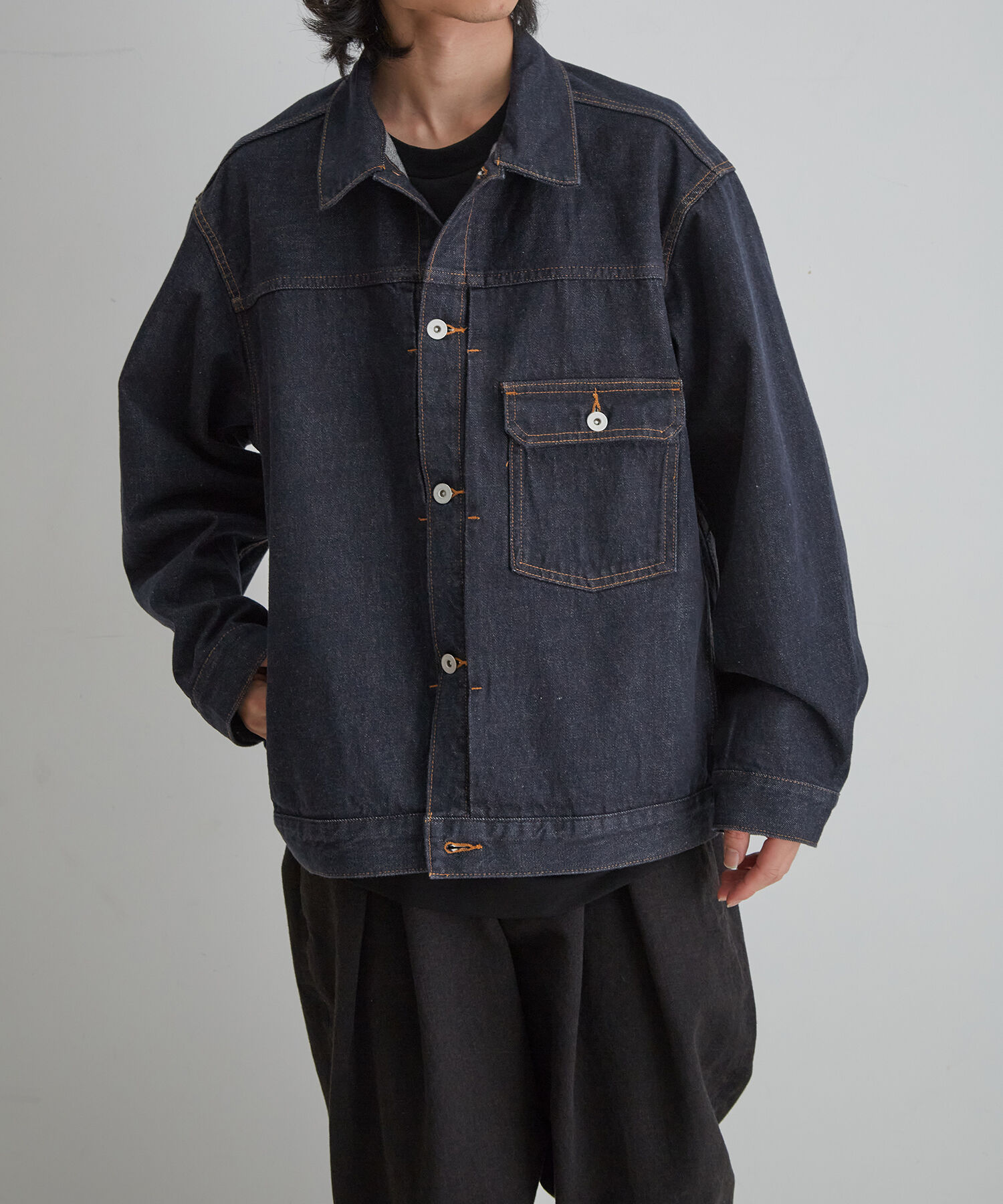 ADAM ET ROPE'「【コットンUSA】ビックシルエット デニムジャケット / セットアップ対応 / ユニセックス」|デニムジャケット|