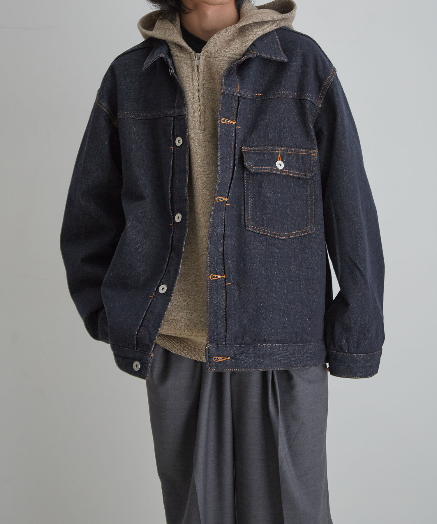 ADAM ET ROPE'「【コットンUSA】ビックシルエット デニムジャケット / セットアップ対応 / ユニセックス」|デニムジャケット|