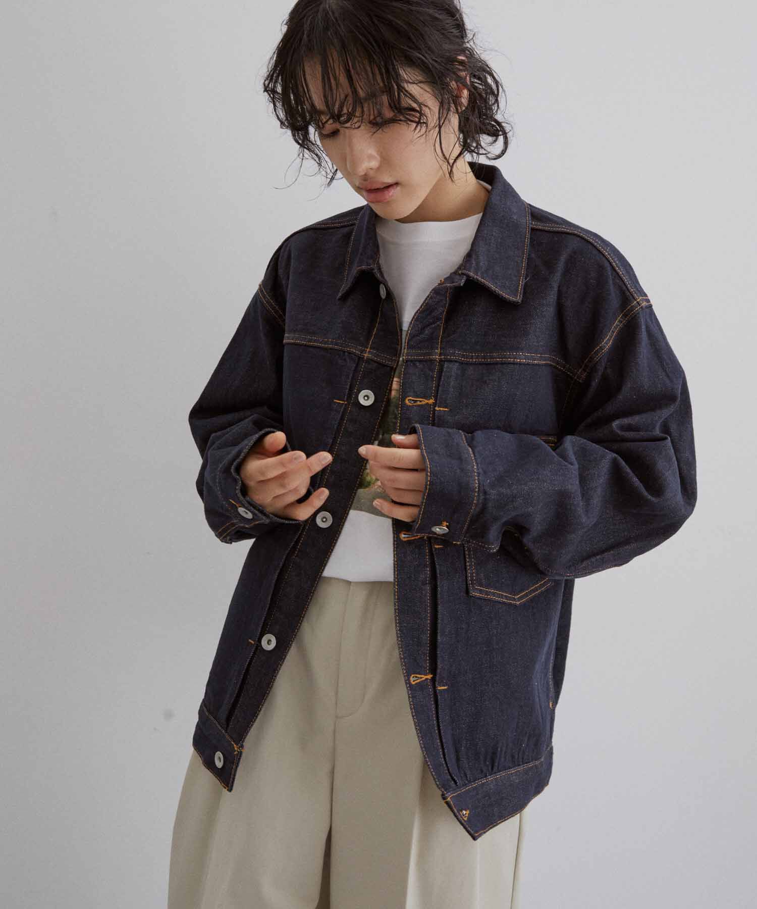 ADAM ET ROPE'「【コットンUSA】ビックシルエット デニムジャケット / セットアップ対応 / ユニセックス」|デニムジャケット|