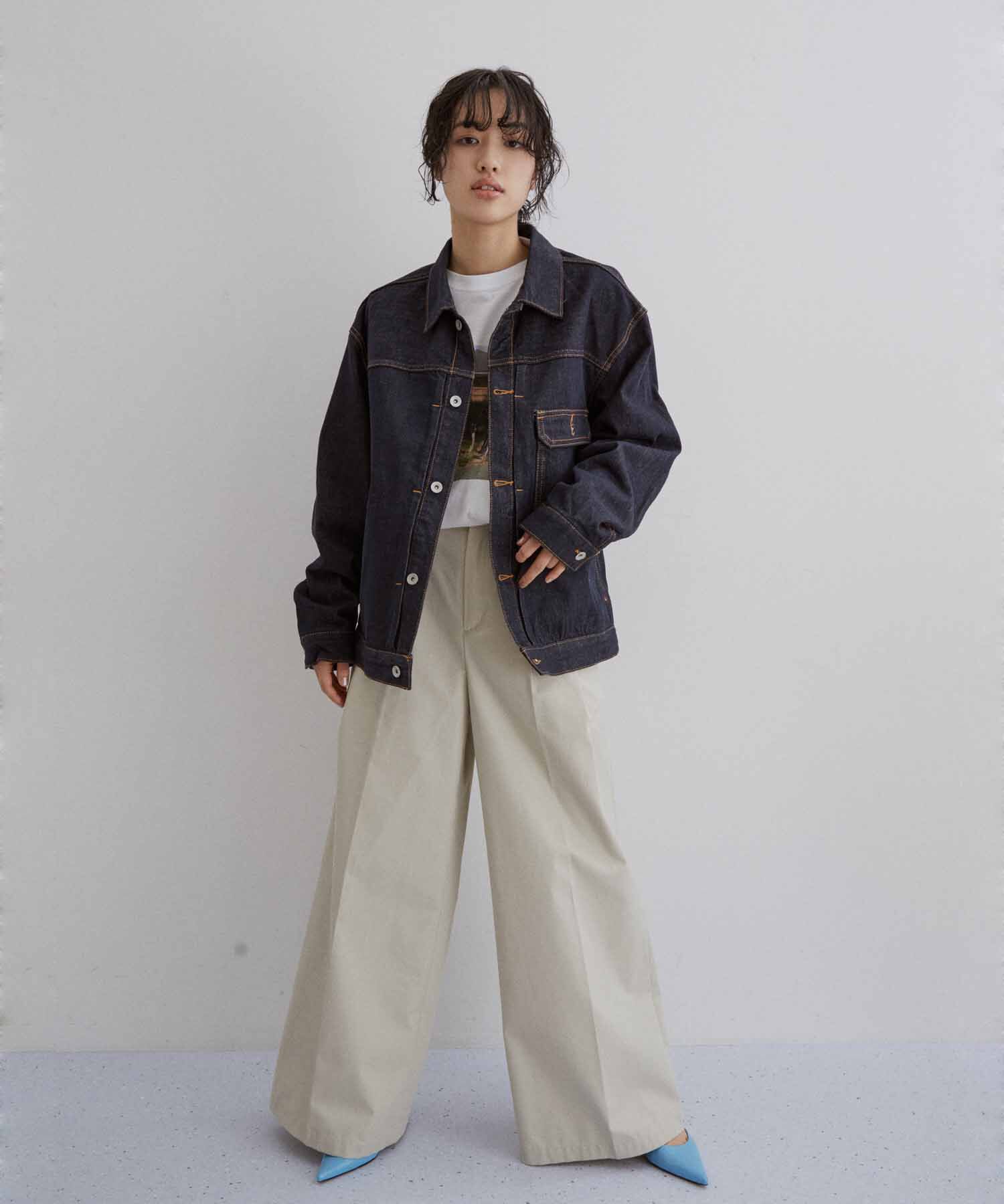 ADAM ET ROPE'「【コットンUSA】ビックシルエット デニムジャケット / セットアップ対応 / ユニセックス」|デニムジャケット|