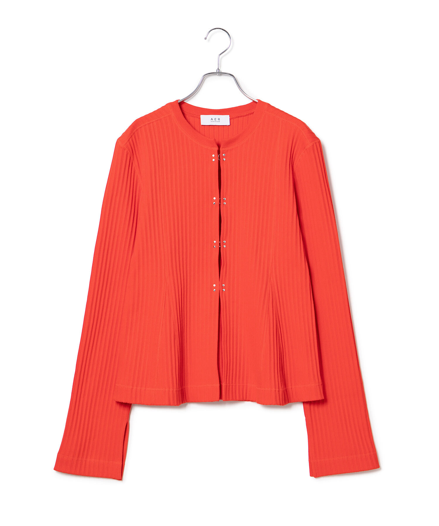 ADAM ET ROPE'「【WEB限定・洗える】フレアーリブカーディガン」|カーディガン|