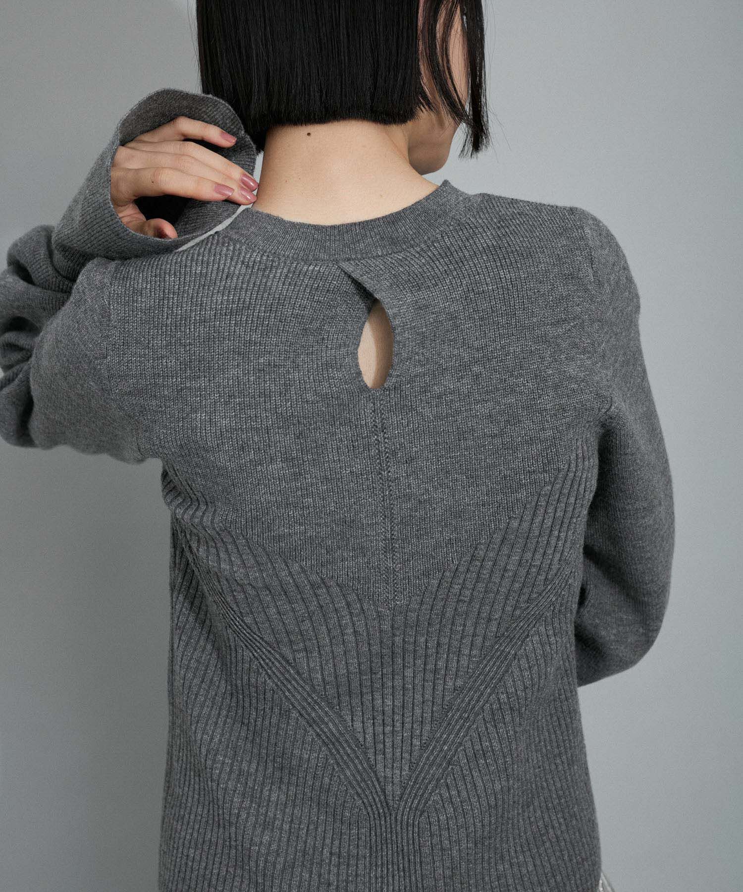 ADAM ET ROPE'「【WEB限定・サステナブル・洗える】フレアカフスパターンニット」|ニット・セーター|