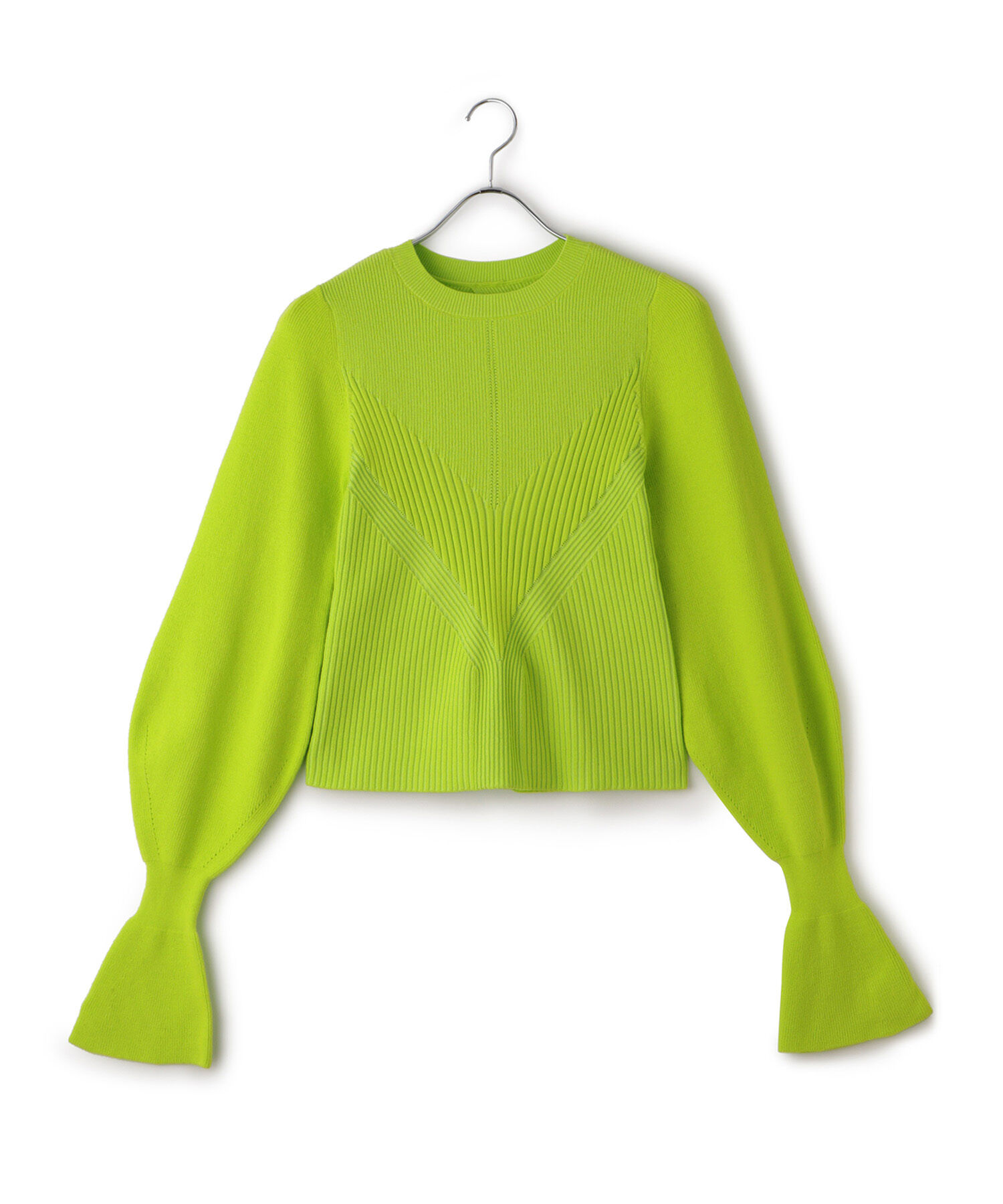 ADAM ET ROPE'「【WEB限定・サステナブル・洗える】フレアカフスパターンニット」|ニット・セーター|