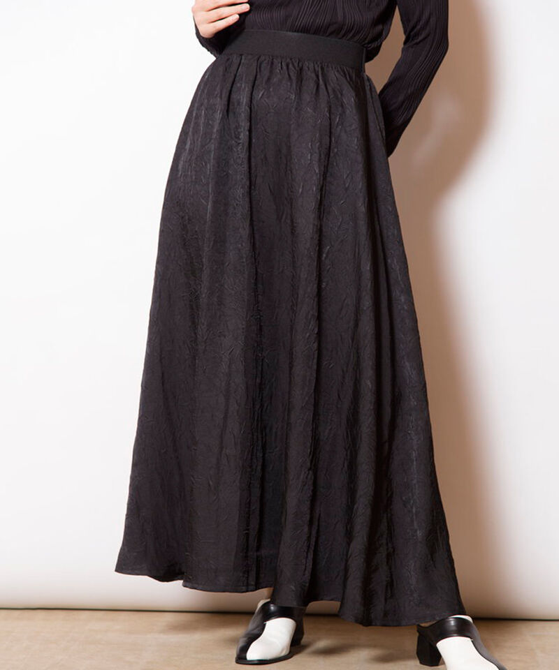  「ワッシャーフレアースカート」|フレア|BLACK