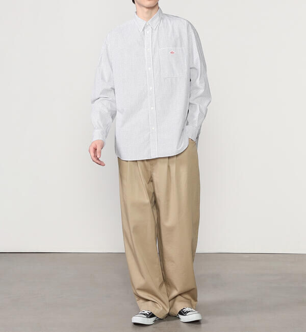 DANTON「DANTON | コットンタイプライター 長袖ワークシャツ MEN」|シャツ・ブラウス|