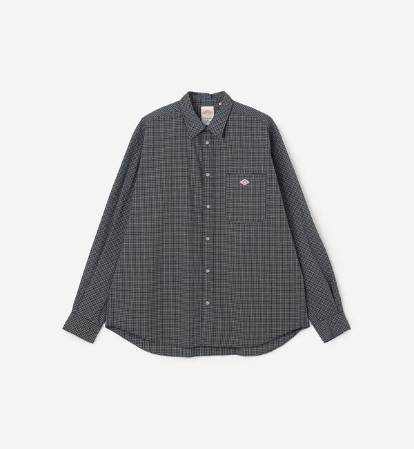 DANTON「DANTON | コットンタイプライター 長袖ワークシャツ MEN」|シャツ・ブラウス|BLACK系1