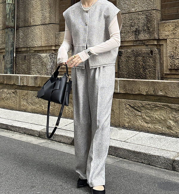  「【オケージョン対応】【WEB限定】ツイードアジャストパンツ」|チノ|