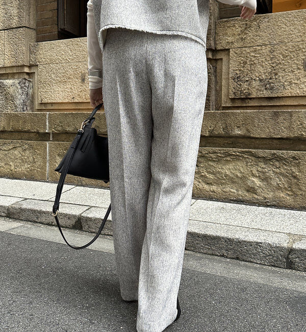  「【オケージョン対応】【WEB限定】ツイードアジャストパンツ」|チノ|