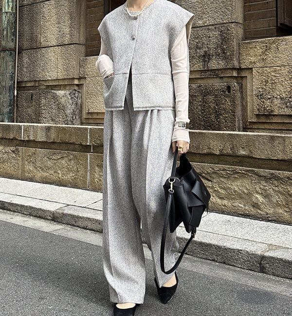  「【オケージョン対応】【WEB限定】ツイードアジャストパンツ」|チノ|