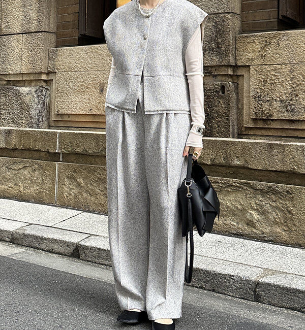  「【オケージョン対応】【WEB限定】ツイードアジャストパンツ」|チノ|