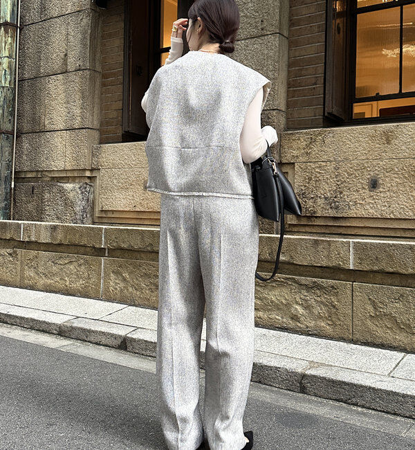  「【オケージョン対応】【WEB限定】ツイードアジャストパンツ」|チノ|