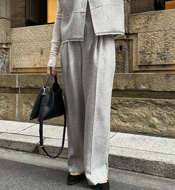  「【オケージョン対応】【WEB限定】ツイードアジャストパンツ」|チノ|