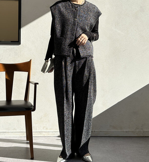  「【オケージョン対応】【WEB限定】ツイードアジャストパンツ」|チノ|