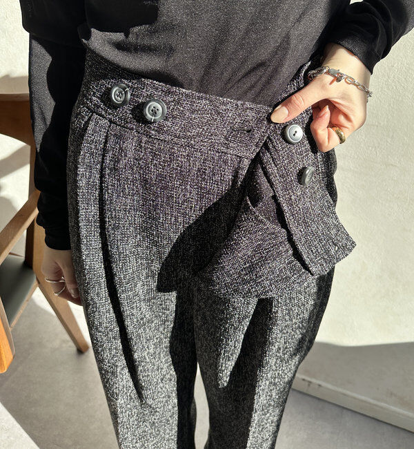  「【オケージョン対応】【WEB限定】ツイードアジャストパンツ」|チノ|