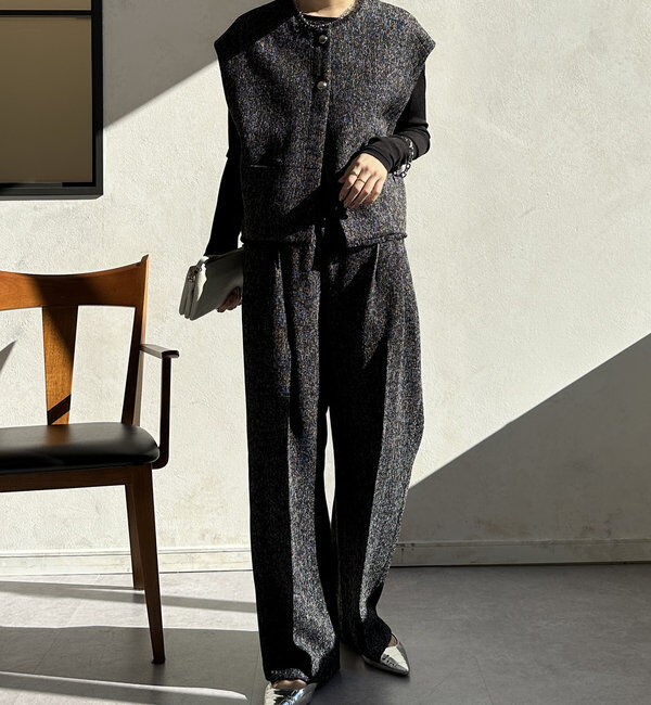  「【オケージョン対応】【WEB限定】ツイードアジャストパンツ」|チノ|