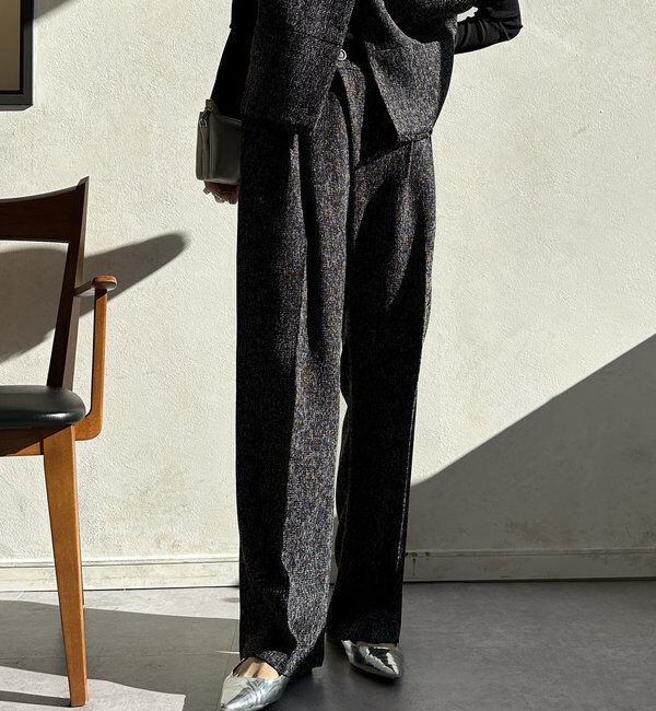  「【オケージョン対応】【WEB限定】ツイードアジャストパンツ」|チノ|