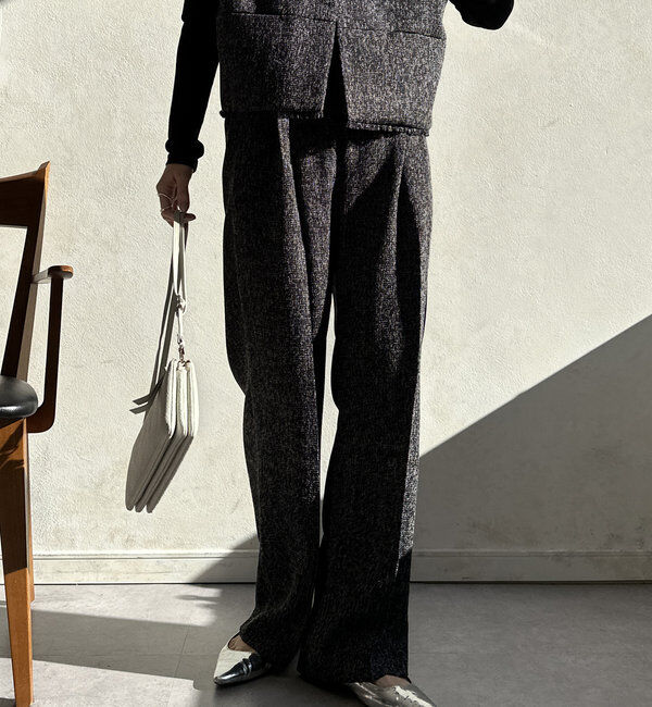  「【オケージョン対応】【WEB限定】ツイードアジャストパンツ」|チノ|