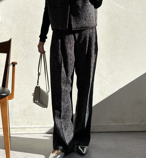  「【オケージョン対応】【WEB限定】ツイードアジャストパンツ」|チノ|