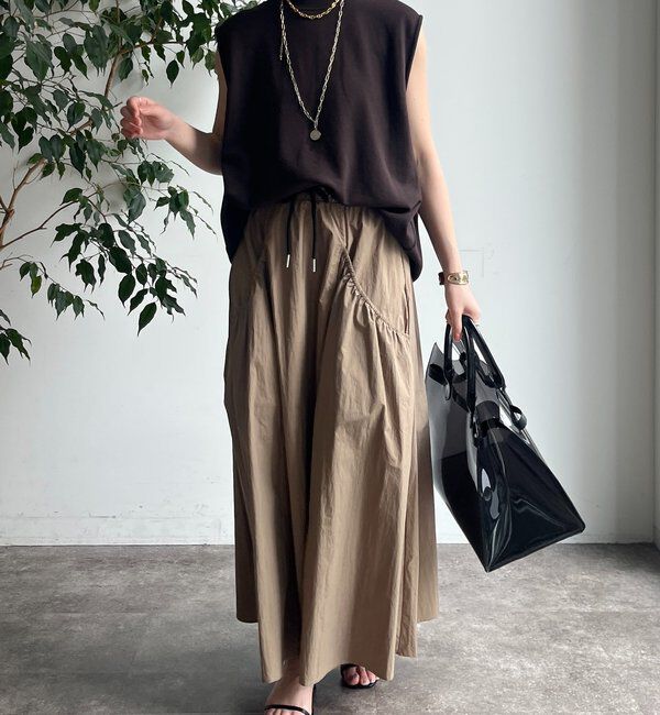  「【WEB限定】ダブルウエストギャザースカート」|スカート|