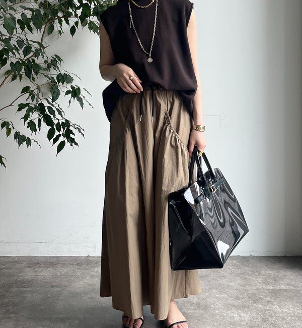  「【WEB限定】ダブルウエストギャザースカート」|スカート|