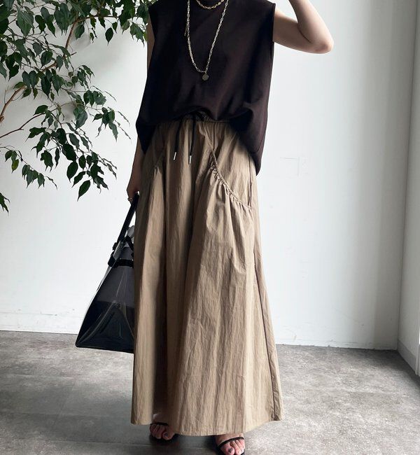  「【WEB限定】ダブルウエストギャザースカート」|スカート|