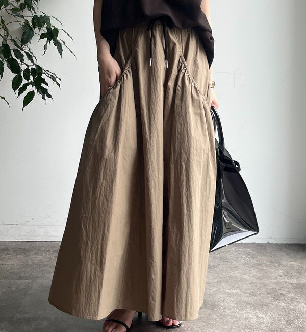  「【WEB限定】ダブルウエストギャザースカート」|スカート|