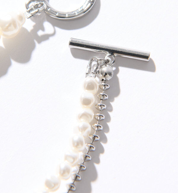  「【GOLDY(ゴールディ)】2連風パールチェーンマンテルネックレス」|ブローチ・コサージュ|