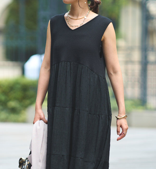  「《主役級アイテム》ニット切替プリーツジャガードドットワンピース」|その他|