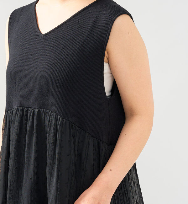  「《主役級アイテム》ニット切替プリーツジャガードドットワンピース」|その他|