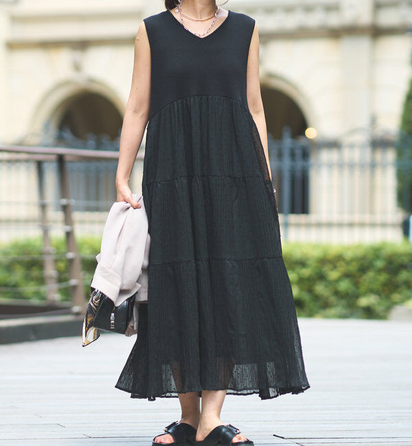  「《主役級アイテム》ニット切替プリーツジャガードドットワンピース」|その他|