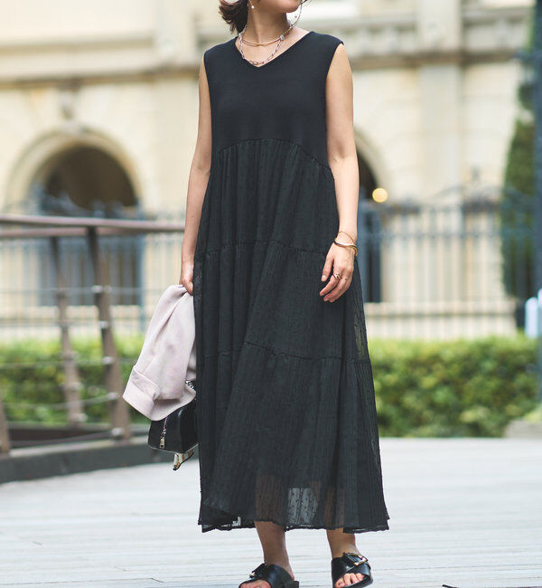  「《主役級アイテム》ニット切替プリーツジャガードドットワンピース」|その他|