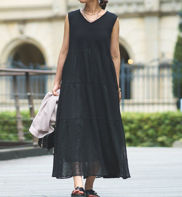  「《主役級アイテム》ニット切替プリーツジャガードドットワンピース」|その他|