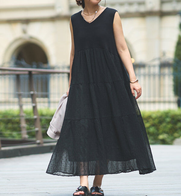  「《主役級アイテム》ニット切替プリーツジャガードドットワンピース」|その他|