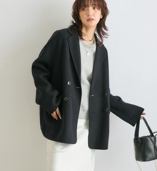  「【軽い着心地】リバーテーラードジャコット」|テーラードジャケット|ネイビー