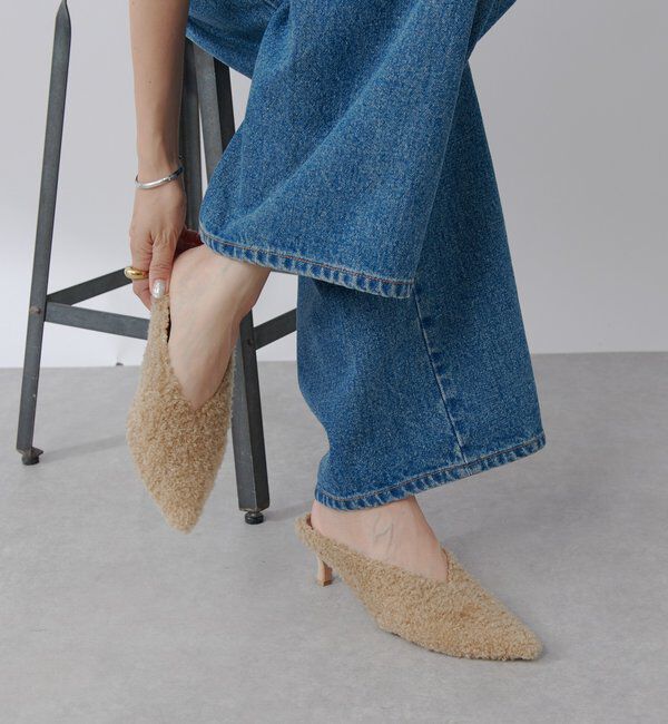  「【シーズンムードを高める】ボアミュール」|パンプス|