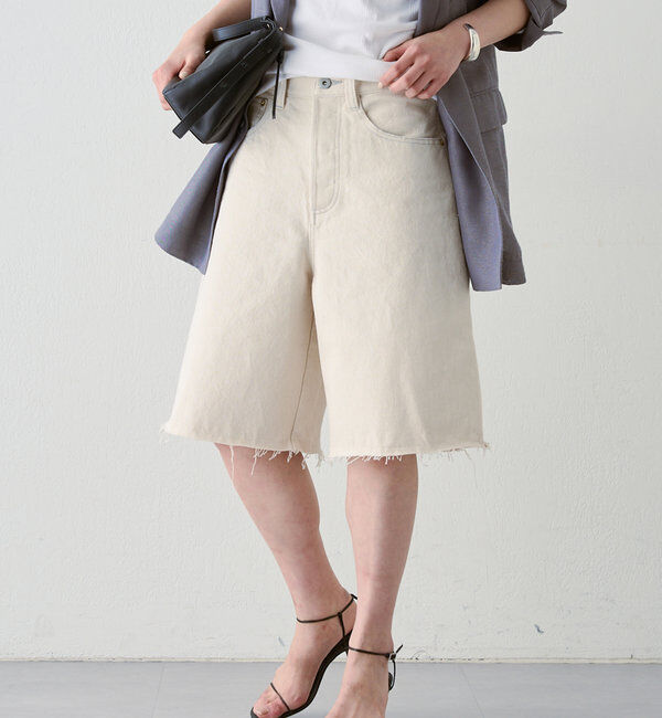  「【HERITANOVUM】ハーフデニムパンツ」|デニム|