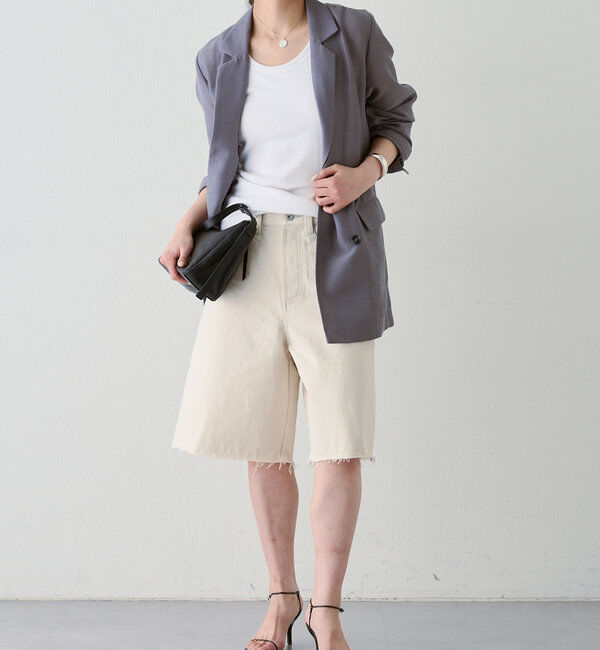  「【HERITANOVUM】ハーフデニムパンツ」|デニム|