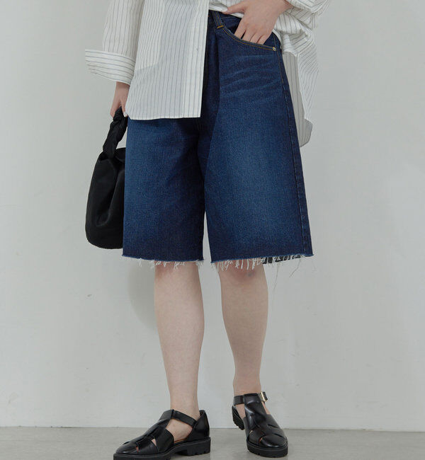  「【HERITANOVUM】ハーフデニムパンツ」|デニム|ブルー