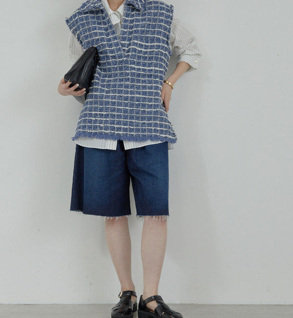  「【HERITANOVUM】ハーフデニムパンツ」|デニム|