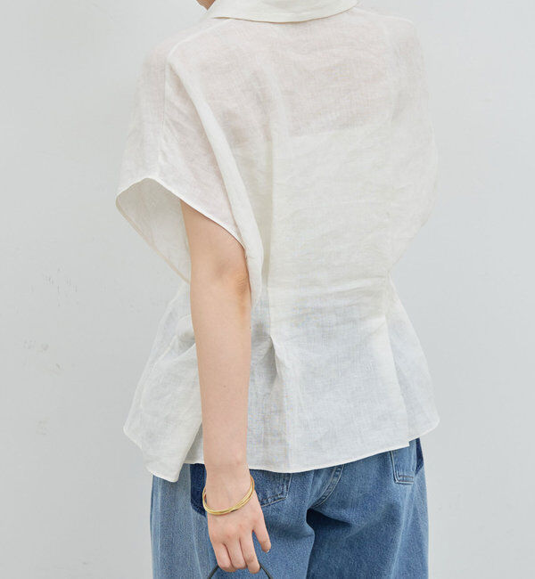  「【大人気ブラウスがリバイバル！】ハーフスリーブウエストシェイプシャツ」|シャツ・ブラウス|