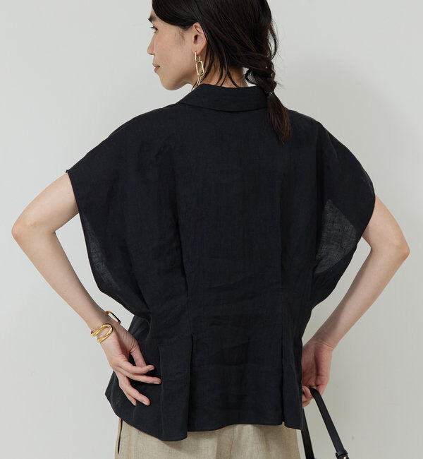  「【大人気ブラウスがリバイバル！】ハーフスリーブウエストシェイプシャツ」|シャツ・ブラウス|
