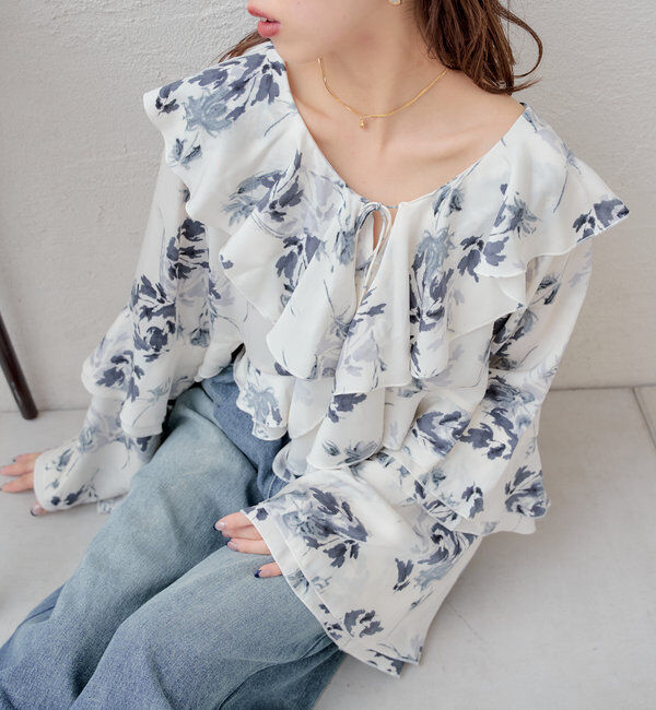  「ラッフルフリルブラウス」|シャツ・ブラウス|ホワイトその他2