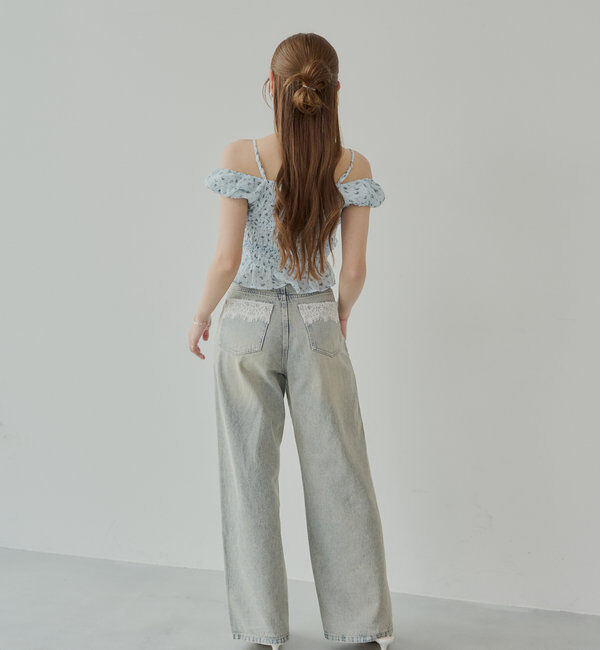  「【5色展開】シアーフラワーシャーリングフレンチブラウス」|シャツ・ブラウス|