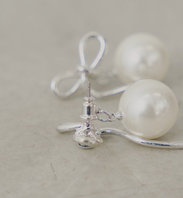  「ニュアンスリボンパールピアス」|ピアス|