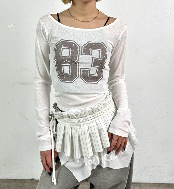  「ナンバリングバックデザイントップス」|Tシャツ・カットソー|ホワイト